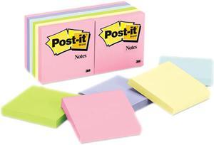 Post-it Notes 654-AST Original Pads in Pastel Colors,3 x 3, Five Pastel Colors, 12 100-Sheet Pads/Pack