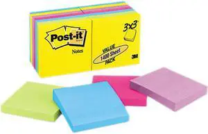 Post-it Notes 654-14AU Ultra Color Notes, 3 x 3, Five Colors, 14 100-Sheet Pads/Pack