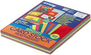 Pacon 101169 Array Card Stock, 65 lbs., Letter, Assorted Bright Colors, 100 Sheets/Pack