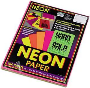 Pacon 104331 Array Colored Bond Paper, 24lb, 8-1/2 x 11, Assorted Neon, 100 Sheets/Pack