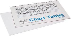 Pacon 74720 Chart Tablets w/Manuscript Cover, Ruled, 24 x 16, White, 25 Sheets/Pad