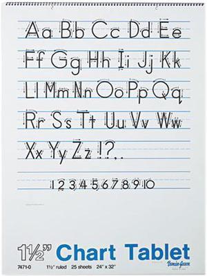 Pacon 74710 Chart Tablets w/Manuscript Cover, Ruled, 24 x 32, White, 25 Sheets/Pad