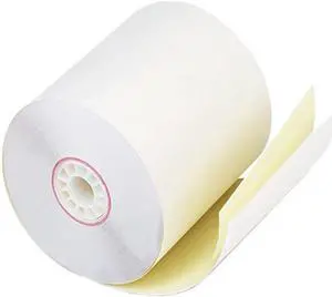 PM Company 08789 Two-Ply Receipt Rolls, 2-3/4" x 90 ft, White/Canary, 50/Carton