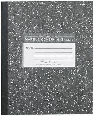 Roaring Spring 77333 Marble Cover Composition Book, Wide Rule, 8-1/2 x 7, 48 Pages