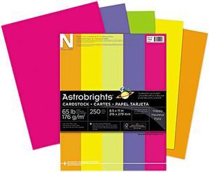 Astrobrights Color Cardstock, 65 lb, 8.5 x 11, Solar Yellow, 250/Pack  (22731)