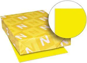 Wausau Paper 22731 Astrobrights Colored Card Stock, 65 lbs., 8-1/2 x 11, Solar Yellow, 250 Sheets
