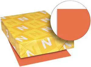 Wausau Paper 22841 Astrobrights Colored Card Stock, 65 lbs., 8-1/2 x 11, Rocket Red, 250 Sheets