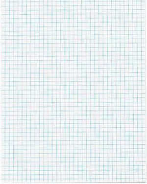 Tops 33041 Quadrille Pads, 4 Squares/inc, 8-1/2 x 11, White, 50 Sheets/Pad