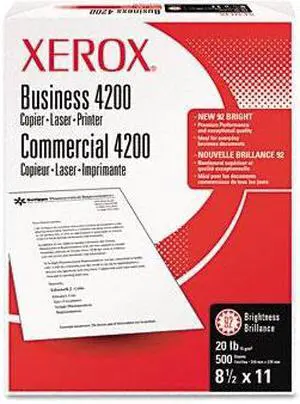 Xerox 3R2051 Business 4200 Copy Paper, 92 Brightness, 20lb, 8-1/2 x 14, White, 500 Shts/Rm