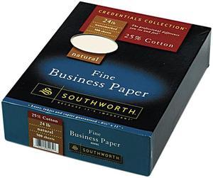 Southworth 404NC 25% Cotton Business Paper, 24 lbs., 8-1/2 x 11, Natural, 500/Box