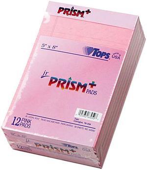 Tops 63050 Prism Plus Colored Jr. Legal Writing Pads, 5 x 8, Pink, 50-Sheet Pads, 12/Pack