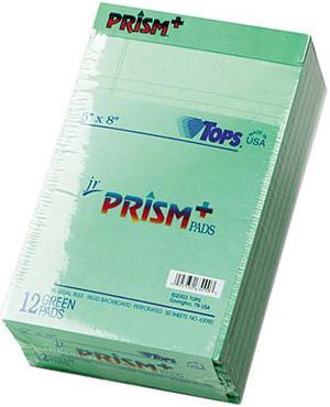 Tops 63090 Prism Plus Colored Jr. Legal Pads, 5 x 8, Green, 50-Sheet Pads, 12/Pack