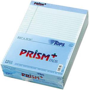 Tops 63120 Prism Plus Colored Pads, Legal Rule, Letter, Blue, 50-Sheet Pads, 12/Pack