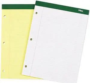 Tops 63383 Double Docket Writing Pad, College Rule, Letter, Canary, 100 Sheets/Pad