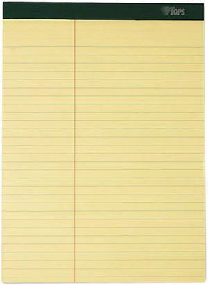 Tops 63396 Double Docket Ruled Pads, Law Rule, Letter, Canary, 6 100-Sheet Pads/Pack