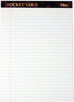Tops 63960 Docket Ruled Perforated Pads, Legal/Wide, Letter, White, 50 Sheets, Dozen