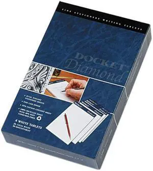 Tops 63981 Docket Diamond Junior Legal Ruled Pads, 5 x 8, White, 4 50-Sheet Pads/Box