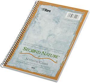 Tops 74109 Second Nature Subject Wire Notebook, College Rule, 6 x 9-1/2, WE, 80 Sheets