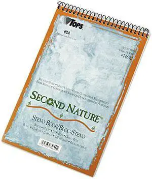 Tops 74690 Second Nature Spiral Reporter/Steno Notebook, Gregg Rule, 6 x 9, WE, 70-Sheet