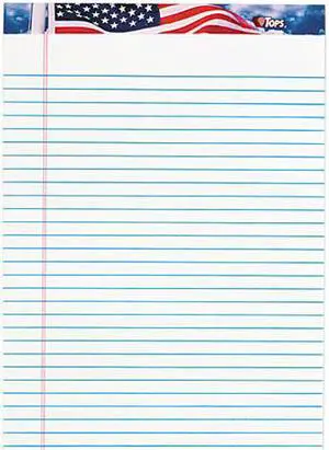 Tops 75140 American Pride Writing Pad, Lgl Rule, 8-1/2 x 11-3/4, White, 50-Sheet 12/Pack