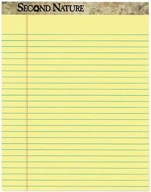 TOPS Paper Pads, Legal Rule, Letter Size, Canary, 50 Sheets, 12/Dozen