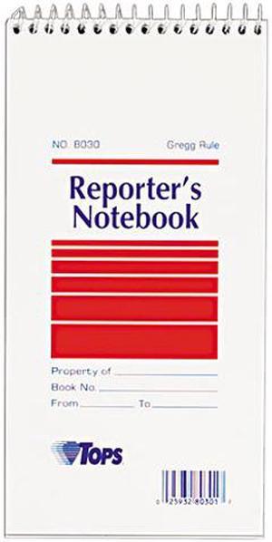 Tops 8030 Reporter Notebook, Gregg Rule, 4 x 8, White, 12 70-Sheet Pads/Pack