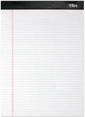 Double Docket Ruled Pads, Narrow Rule, Ltr, White, 4 100-Sheet Pads/Pack
