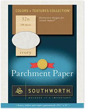 Southworth J988C Parchment Specialty Paper, 32 lbs., 8-1/2 x 11, Ivory, 250/Box