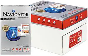 Navigator NPL1420 Platinum Paper, 99 Brightness, 20lb, 8-1/2 x 14, White, 5000/Carton