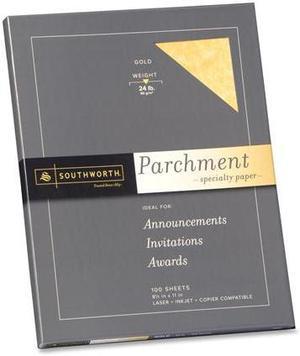 Southworth P994CK Parchment Specialty Paper, 24 lbs., 8 1/2 x 11, Gold, 100/Pack