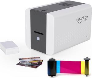 IDP SMART-21S Starter ID Printer Kit, Includes printer, color ribbon, 100 cards and Smart IDesigner badge creation software