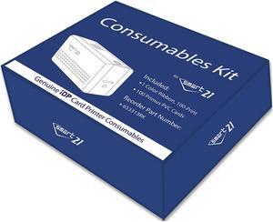 IDP SMART-21 Series YMCKO Ribbon Kit, Full-color Ribbon with 100 PVC cards and cleaning roller, 100 cards/roll