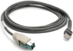 Zebra (Motorola/Symbol) CBA-U03-S07ZAR Straight Non-shielded USB Cable with Power Plus Connector - 7 Ft.