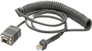 Zebra (Motorola/Symbol) CBA-R02-C09PAR Coiled RS232 Cable STD-DB9 Female TxD on 2 - 9 Ft.