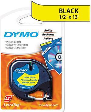 Dymo LetraTag 91332 Polyester Tape 0.50" Width x 13 ft Length - 1 Each - Polyester - Direct Thermal - Yellow
