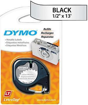 Dymo LetraTag 91338 Metallic Tape 0.50" Width x 13 ft Length - 1 Each - Direct Thermal - Silver