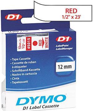DYMO S0720550 D1 45015 Tape 12mm x 7m Red on White