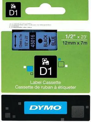 DYMO Tape 0.50" Width x 23 ft Length - 1 Each - Polyester - Thermal Transfer - Black, Blue