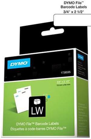 DYMO Rhino File Barcode Label 0.75" Width x 2.50" Length - 450 / Roll - 450/Roll - Direct Thermal - White