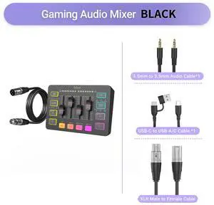 FIFINE SC3 Gaming Audio Mixer with XLR Cable Bundle, Streaming RGB PC Mixer with Microphone Cable, XLR Interface, Volume Faders, Mute Button, Computer Mic for Recording/Podcast/Vocal/Game Voice FIFINE SC3 Gaming Audio Mixer with XLR Cable Bundle, Streaming RGB PC Mixer with Microphone Cable, XLR Interface, Volume Faders, Mute Button, Computer Mic for Recording/Podcast/Vocal/Game Voice