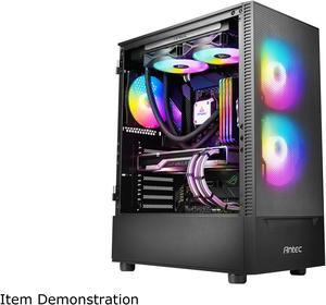 Antec NX Series NX410, 2 x 140mm & 1 x 120mm ARGB Fans Included, 360mm Radiator Support, Mesh Front Panel & Swing-Open Tempered Glass Side Panel ATX Mid-Tower Gaming Case