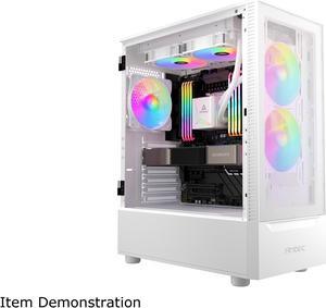 Antec NX Series NX410 White, 2 x 140mm & 1 x 120mm ARGB Fans Included, 360mm Radiator Support, Mesh Front Panel & Swing-Open Tempered Glass Side Panel ATX Mid-Tower Gaming Case