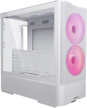 LIAN LI LANCOOL 207 Compact ATX RGB Gaming Computer Case, Tower Chassis w/ 2x140mm ARGB,2x120mm PWM Fans Pre-Installed, USB Type-C Port, Tempered Glass Side Panel (White) -- LANCOOL 207RW