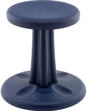 Kore Wobble Chair - Age 6-7, Grade 1-2, Dark Blue (14in) Kids Wobble Chair - Flexible Seating Stool for Classroom & Elementary School, ADD/ADHD - Made in USA