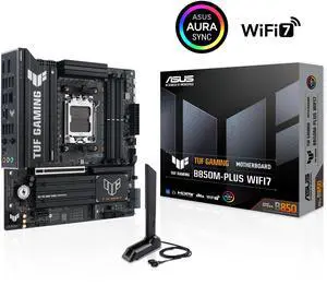 The ASUS TUF GAMING B850M-PLUS WIFI7 with 14+2+1 80A DrMOS, DDR5, PCIe 5.0, three M.2 slots, WiFi 7, 2.5GbE, rear USB-C 20Gbps and front USB-C 10Gbps The ASUS TUF GAMING B850M-PLUS WIFI7 with 14+2+1 80A DrMOS, DDR5, PCIe 5.0, three M.2 slots, WiFi 7, 2.5GbE, rear USB-C 20Gbps and front USB-C 10Gbps