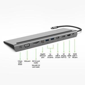 Belkin USB-C Hub - 11-in-1 Multi-Port Laptop Docking Station 4K HDMI, DP, VGA, USB-C with 100W Power Delivery, USB-A, Gigabit Ethernet, SD, MicroSD, and 3.5mm Port For All your Devices