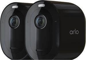 Arlo - Pro 4 Spotlight Camera, 2 Pack, Black - VMC4250B - Black