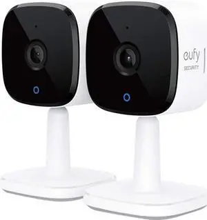 eufy Security Solo IndoorCam C24 2-Cam Kit, 2K Security Indoor Camera, Plug-in Camera with Wi-Fi, Human and Pet AI, Works with Voice Assistants, Night Vision, Two-Way Audio, Homebase not Compatible