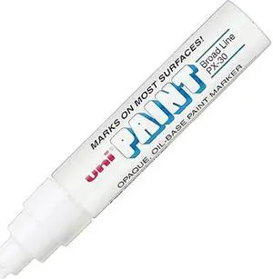 uni-Paint Permanent Marker Broad Chisel Tip White 63743