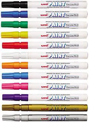 Permanent Marker, Fine Bullet Tip, Assorted Colors, 12/Set 63721